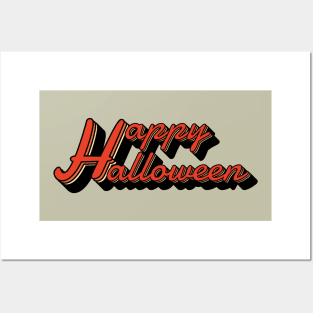 retro vintage happy halloween Posters and Art